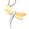 Lovely Dragonfly Pendant Necklace for for Ladies Stainless Steel with 20 Inches Chain - COOLSTEELANDBEYOND Jewelry