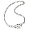 Unisex Silver Color Handcuff Necklace, 26.8 Inches Rope Chain, Punk Rock Style, Perfect for Men and Women Seeking Edgy Accessories - COOLSTEELANDBEYOND Jewelry