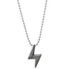 Men Women Steel Old Metal Finishing Lightning Bolt Pendant Necklace , 23 inches Ball Chain - COOLSTEELANDBEYOND Jewelry