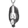 Men Women Steel Vintage Peace Dove Pendant Necklace with White Gem Stone 30 in Wheat Chain - COOLSTEELANDBEYOND Jewelry