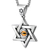 Men Women Steel Vintage Star of David Pendant Necklace with Evil Eye Protection, 23.6 in Wheat Chain - COOLSTEELANDBEYOND Jewelry