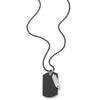 Mens Bullet Dog Tag Pendant Necklace with Black Enamel and 28 inches Ball Chain - coolsteelandbeyond