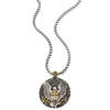Mens Eagle Cross Pendant Necklace with Black Cubic Zirconia Steel Silver Gold with 30 in Wheat Chain - coolsteelandbeyond