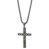 Mens Old Metal Treatment Steel Byzantine Chain Pattern Cross Pendant Necklace with 26.8 in Chain - COOLSTEELANDBEYOND Jewelry