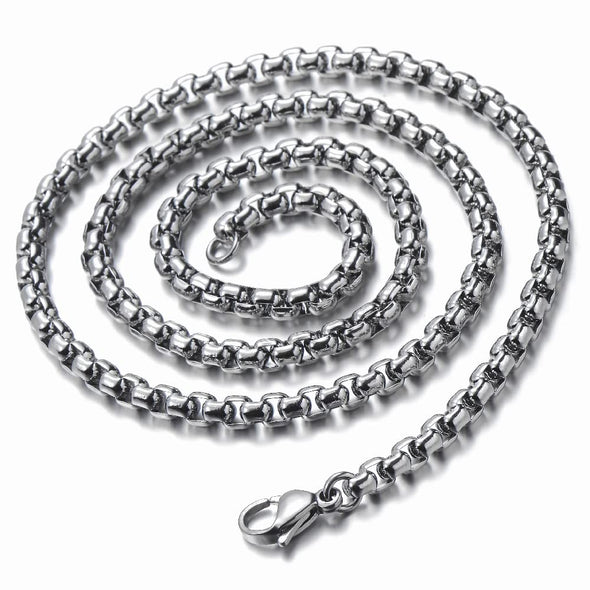 Mens Stainless Steel Chain Sword Scabbard Skull Cross Pendant Necklace with 23.6 inches Wheat Chain - COOLSTEELANDBEYOND Jewelry