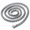 Mens Stainless Steel Crack Bullet Skull Pendant Necklace with 23.6 inches Wheat Chain - COOLSTEELANDBEYOND Jewelry