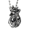 Mens Stainless Steel Heart Pendant Necklace with 23.6 inches Ball Chain - COOLSTEELANDBEYOND Jewelry