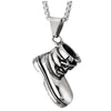 Mens Stainless Steel Vintage Boots Pendant Necklace, 23.6 inches Wheat Chain - COOLSTEELANDBEYOND Jewelry