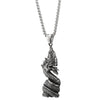 Mens Vintage Stainless Steel Curl up Dragon Pendant Necklace with 23.6 inches Wheat Chain - COOLSTEELANDBEYOND Jewelry