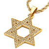 Mens Women Large Star-of-David Pendant Necklace with Cubic Zirconia, Stainless Steel - coolsteelandbeyond