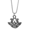 Mens Women Steel Vintage Peace Dove Pendant Necklace with Tribal Tattoo Graphic, 30 in Wheat Chain - coolsteelandbeyond