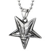 Mens Women Unique Steel Pentagram Monster Teeth Pendant Necklace with 23.6 inches Ball Chain - COOLSTEELANDBEYOND Jewelry