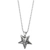 Mens Women Unique Steel Pentagram Monster Teeth Pendant Necklace with 23.6 inches Ball Chain - COOLSTEELANDBEYOND Jewelry