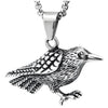Mens Women Vintage Bird Pendant Necklace Stainless Steel, 23.6 in Wheat Chain, Animal Love - COOLSTEELANDBEYOND Jewelry