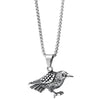Mens Women Vintage Bird Pendant Necklace Stainless Steel, 23.6 in Wheat Chain, Animal Love - COOLSTEELANDBEYOND Jewelry