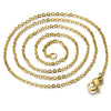 Mens Womens Gold Color Crescent Moon Pendant Necklace Steel with 20 in Rope Chain, Polished - coolsteelandbeyond