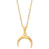 Mens Womens Gold Color Crescent Moon Pendant Necklace Steel with 20 in Rope Chain, Polished - coolsteelandbeyond