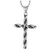 Mens Womens Stainless Steel Twisted Braided Cross Pendant Necklace, 30 inches Ball Chain - COOLSTEELANDBEYOND Jewelry