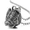 Mens Womens Stainless Steel Vintage Pit Bull Bull Dog Head Pendant Necklace with 30 in Ball Chain - COOLSTEELANDBEYOND Jewelry