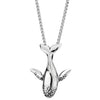 Mens Womens Stainless Steel Vintage Whale Pendant Necklace with 30 inch Wheat Chain, Unique - coolsteelandbeyond