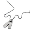 Minimalist Mens Stainless Steel Two-Pieces Dog Tag Pendant Necklace - COOLSTEELANDBEYOND Jewelry