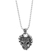 Punk Rock Mens Steel Vintage Flame Fire Mad Skull Pendant Necklace, 23.6 inches Ball Chain - coolsteelandbeyond
