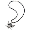 Punk Rock Pirate Skull with Swords Pendant Mens Necklace with Adjustable Black Leather Cord - COOLSTEELANDBEYOND Jewelry