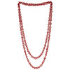 Red Wood Beads Long Chains Necklace, Multi-strand, Dress Party Event Prom - coolsteelandbeyond