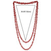 Red Wood Beads Long Chains Necklace, Multi-strand, Dress Party Event Prom - coolsteelandbeyond