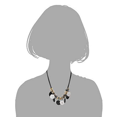 Silver Black Gold Choker Collar Statement Necklace Dangling Coins Circle - coolsteelandbeyond