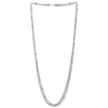 Silver Multi-Strand Long Chains Statement Necklace with Crystal Beads Charms Pendant, Dress Prom - COOLSTEELANDBEYOND Jewelry