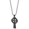 Stainless Steel Mens Womens Black Celtic Cross Pendant Necklace with 23.6 in Ball Chain - COOLSTEELANDBEYOND Jewelry