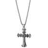 Stainless Steel Vintage Crown Cross Pendant Necklace for Men Women, 23.6 inches Wheat Chain - COOLSTEELANDBEYOND Jewelry