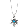 Stainless Steel Vintage Maple Leaf Pendant with Blue Evil Eye Necklace for Man Women, 30 inche Chain - COOLSTEELANDBEYOND Jewelry