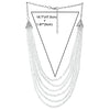 Statement Collar Necklace Multi-Strand Transparent White Crystal Beads Charms Pendant Boho Dress - COOLSTEELANDBEYOND Jewelry