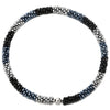 Statement Necklace Silver Blue Black Beads Crystal Braided Chain Choker Collar Magnetic Clasp - COOLSTEELANDBEYOND Jewelry
