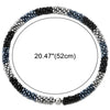 Statement Necklace Silver Blue Black Beads Crystal Braided Chain Choker Collar Magnetic Clasp - COOLSTEELANDBEYOND Jewelry