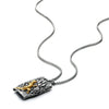 Steel Vintage Old Bark Textured Medal Pendant with Gold Color Lizard Necklace for Men Women - COOLSTEELANDBEYOND Jewelry