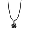 Steel Vintage Skull Hand Skeleton Claw Grabbing Black Onyx Bead Pendant Necklace, Black Silicone - COOLSTEELANDBEYOND Jewelry