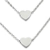 Two-layers Stainless Steel Womens Hearts Pendant Necklace, Earring Set, Polished - coolsteelandbeyond