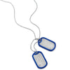 Two-Pieces Mens Military Army Dog Tag with Blue Silicone Pendant Necklace, 28 inches Ball Chain - COOLSTEELANDBEYOND Jewelry