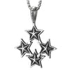 Vintage Four Grooved Pentagram Star Pendant Necklace for Men Women, Steel, 30 inches Wheat Chain - COOLSTEELANDBEYOND Jewelry