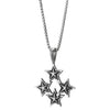 Vintage Four Grooved Pentagram Star Pendant Necklace for Men Women, Steel, 30 inches Wheat Chain - COOLSTEELANDBEYOND Jewelry