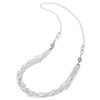 White Necklace Braided Crystal Bead Chains Rhinestone Magnetic Clasp Detachable Two Collar Necklace - coolsteelandbeyond