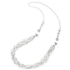 White Necklace Braided Crystal Bead Chains Rhinestone Magnetic Clasp Detachable Two Collar Necklace - coolsteelandbeyond