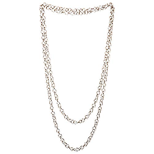 White Wood Beads Long Chains Necklace, Multi-Strand, Dress Party Event Prom - coolsteelandbeyond