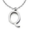 Womens Mens Steel Name Initial Alphabet Letter 26 A to Z Pendant Necklace with 20 inches Chain - COOLSTEELANDBEYOND Jewelry