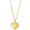 Womens Stainless Steel Gold Color Small Dotted Love Puff Heart Pendant Necklace, 20 Inch Rope Chain - coolsteelandbeyond