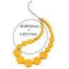 Yellow Wood Circle Disc Beads Chain Choker Collar Statement Necklace, Dress Party Event, Unique - COOLSTEELANDBEYOND Jewelry