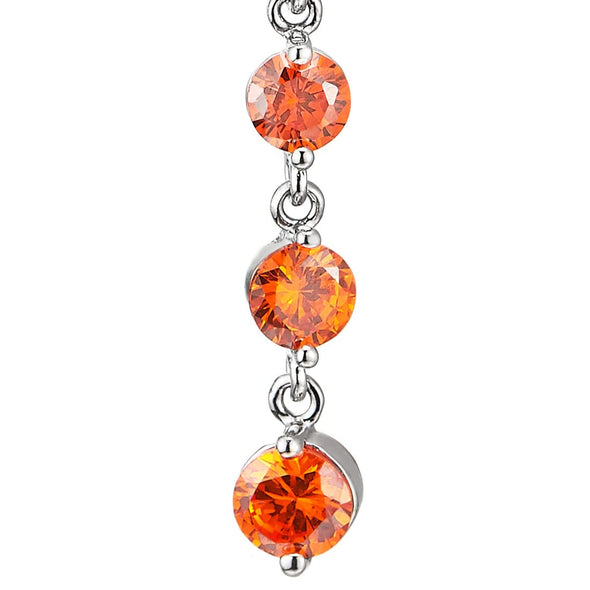 Belly Chain Belly Button Ring Body Jewelry Piercing Navel Ring with Long Dangle Red Cubic Zirconia - COOLSTEELANDBEYOND Jewelry